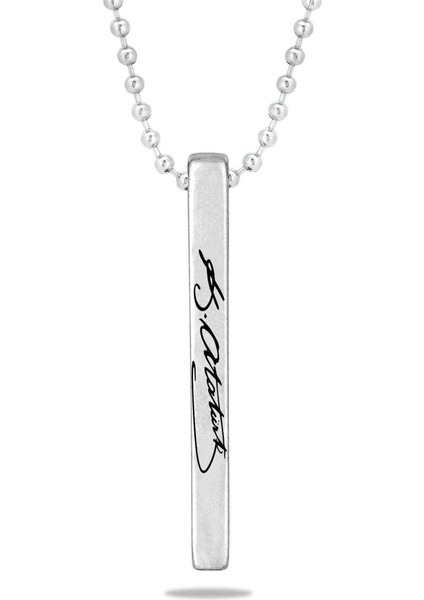 Kemal Atatürk Çubuk Gümüş Kolye