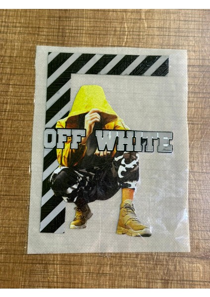 16X12 cm Ütü Ile Yapışan Off Whıte Yazzılı Çocuk Arma Treansfer Baskı