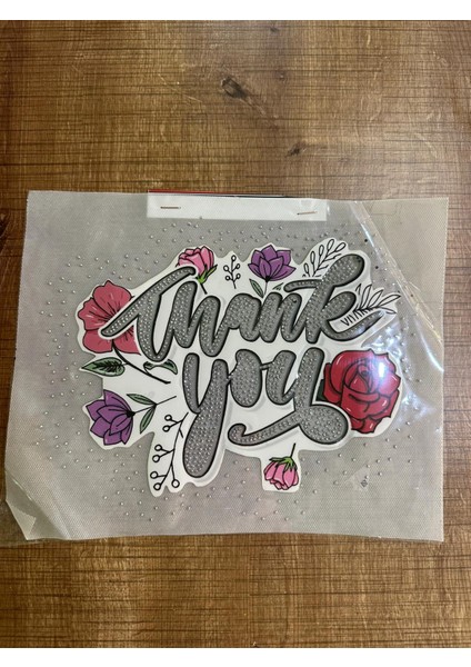 19X24 cm Ütü Ile Yapışan Taşlı Gül Yazılı Transfer Baskı Arma Tişört Baskı
