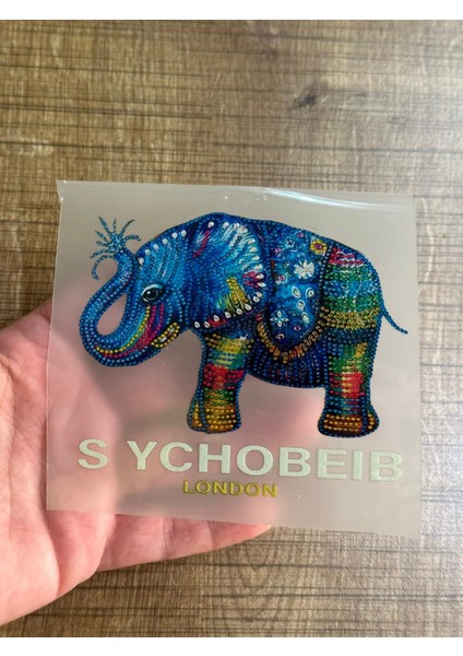 7x9 cm Etnik Otantik Fil Arma Ütü İle Yapışan Renkli Polyester Transfer Baskı