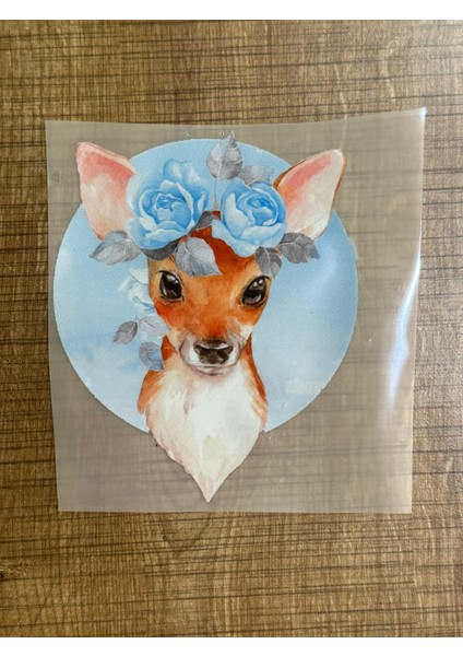 14X11 cm Ütü Ile Yapışan Geyik Transfer Baskı Arma Tişört Baskı
