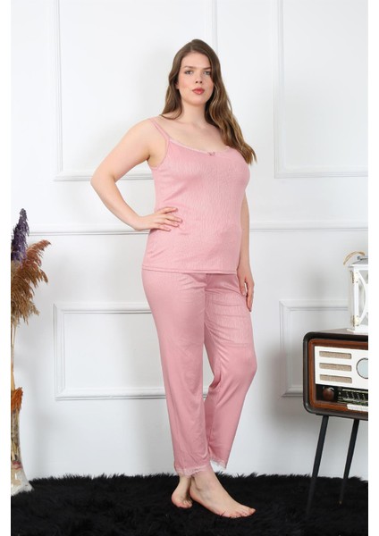 Kadın Büyük Beden Pudra Ip Askılı Pijama Takım 202195 fırsatları