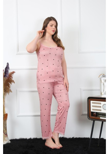 Kadın Büyük Beden Somon Ip Askılı Pijama Takım 202196 fiyatları