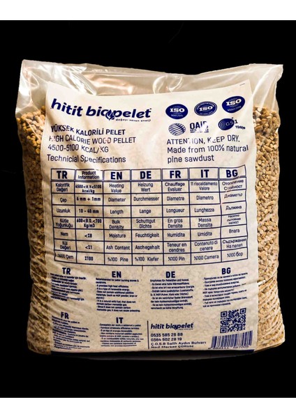 Hitit Biopelet Organik Çam Peleti 30 Lt / 15 kg