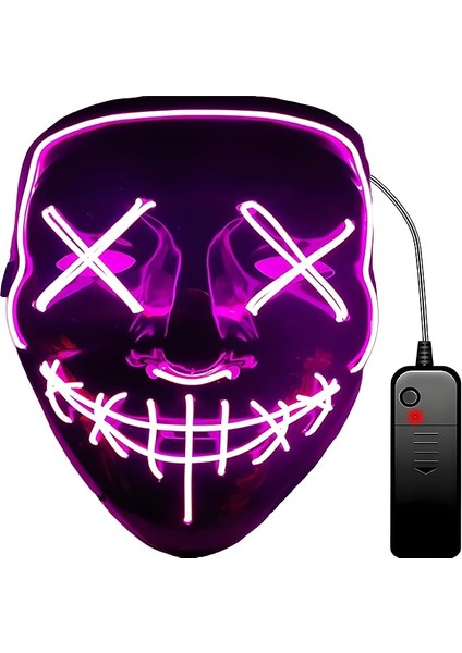 Halloween Maske Neon Fuşya Işıklı