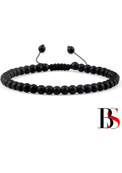 Mat Siyah Oniks Doğal Taş Erkek Bileklik fiyatları