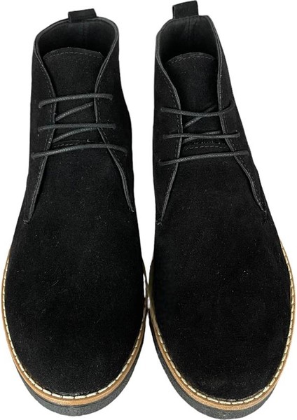 Klasik Bağcıklı Bilekte Erkek Bot SİYAH - SİYAH indirimleri