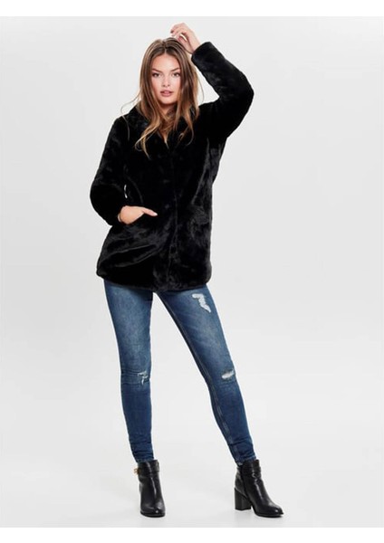 Kadın Kaban Siyah Onlvıda Faux Fur Coat Otw 15164600 fırsatları