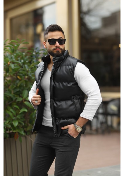 Erkek Çıtçıt Kapama Zarif Elyaf Dolum Şişme Sunideri Yelek