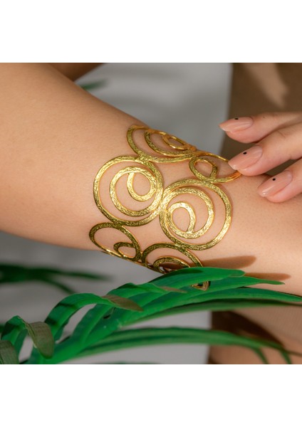 El Yapımı Dövme Antik Tasarım Cuff Bileklik