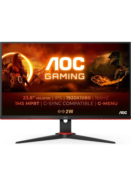 Aoc 23.8" 24G2SPAE/BK 165Hz IPS 1ms Freesync Premium Fhd Gaming Monitör