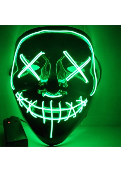 Halloween Maske Neon Yeşil Işıklı