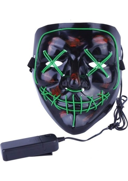 Halloween Maske Neon Yeşil Işıklı