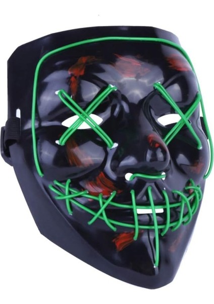 Halloween Maske Neon Yeşil Işıklı