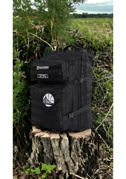 45L Siyah Taktik Sırt Çantası | Outdoor, Kamp, Spor ve Günlük Kullanım İçin Su Geçirmez Çanta