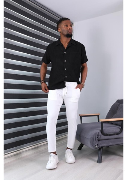 Wuffle Kumaş Parçacık Desenli Jogger Pantolon