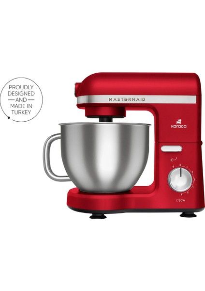 Pro Çift Kollu Mastermaid Chef Stand Mikser 1750 W Yüksek Motor Gücü , Hamur Kancası, Balon Çırpıcı ve Düz Çırpıcı