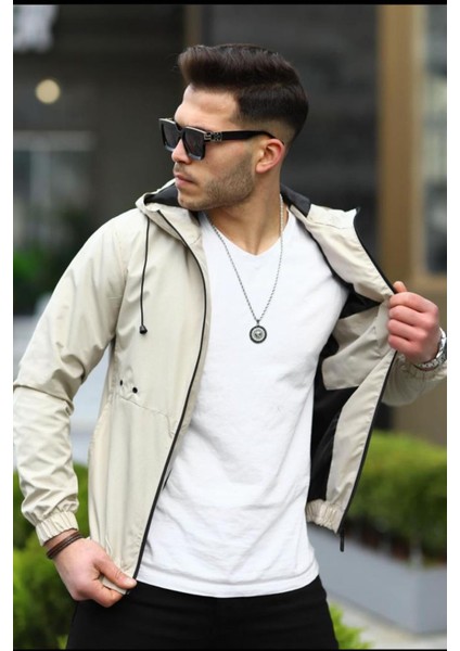 Erkek Slim Fit Kapüşonlu Yağmurluk - Su Geçirmez Dış Katman fiyatları