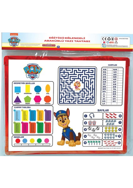 Paw Patrol PW7914 Paw Patrol Abaküslü Yazı Tahtası