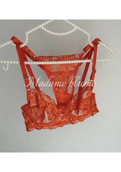 Madame Blume Lingerie - Orange Balenli Bralet Takımı