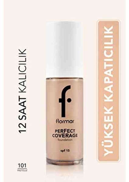 Perfect Coverage Yüksek Pigmentli & Yarı Parlak Bitişli SPF15 Fondöten