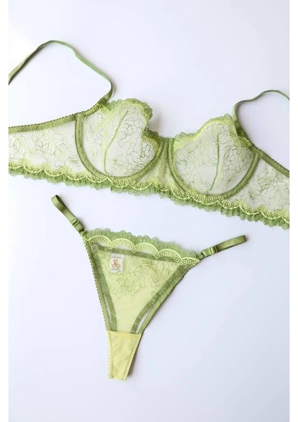 Madame Blume Lingerie - Fluff Balenli Mint Bralet Takımı