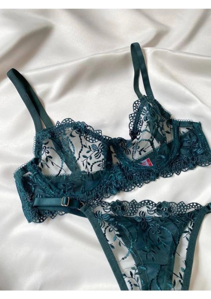 Madame Blume Lingerie - Emerald Balenli Bralet Takımı