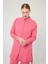 Fuşya Taşlı Düğme Detaylı Gömlek Takım 3