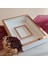 Beyaz 30X40 cm Fotoğraf Bölümlü Yarı Rose Kaplamalı Ledsiz Isimsiz Gül Kutusu! Anı Çerçevesi 3