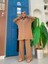 Düğmeli Tunik ve Pantolonlu Triko Takım 22245 Taba 3
