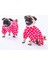 Dots Fuşya Peluşlu Su Geçirmez Küçük Irk Köpek Yağmurluk Tulum 1