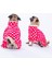 Dots Fuşya Peluşlu Su Geçirmez Küçük Irk Köpek Yağmurluk Tulum 3