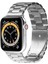 Apple Watch Tüm Modellere Uyumlu Metal Kıstırmalı Paslanmaz Çelik Gümüş Silver Renk 42 44 45 49 mm Kordon 2
