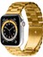 Apple Watch Tüm Modellere Uyumlu Metal Kıstırmalı Paslanmaz Çelik Gold Altın Renk 38 40 41 mm Kordon 2