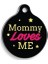 Pet Tag Art Qr Smart Id Mommy Loves Me Siyah Kedi ve Köpek Künyesi 1