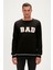 Felt Crewneck Siyah Erkek Sweatshirt 2