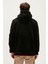 Shaggy Plush Full-Zip Siyah Peluş Erkek Kapüşonlu Sweatshirt 4