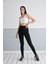 Dikiş Detaylı Yüksek Bel Toparlayıcı Tayt - Siyah Tayt - Yüksek Bel Tayt - Toparlayıcı Tayt 2