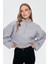 Fermuar Detaylı Crop Sweatshirt Grimelanj 1