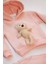 Peluş Ayılı Kız Çocuk Pudra Pembe 3 Iplik Dar Kalıp Sweat Takım 2