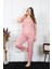Kadın Büyük Beden Pudra Ip Askılı Pijama Takım 202195 1
