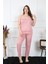 Kadın Büyük Beden Pudra Ip Askılı Pijama Takım 202195 2