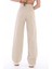 Kadın Bej Geniş Paça Palazzo Yüksek Bel Pantolon Günlük Kullanım İçin Rahat 3
