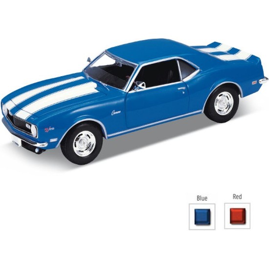 Welly Chevrolet Camaro Z28 1968 Blu | Scala 1:24 | Modello Diecast Nuovo In Scatola