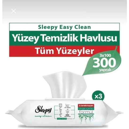 Sleepy Sleppy Easy Clean Yüzey Temizlik Havlusu 100LÜ 3 Paket Easy