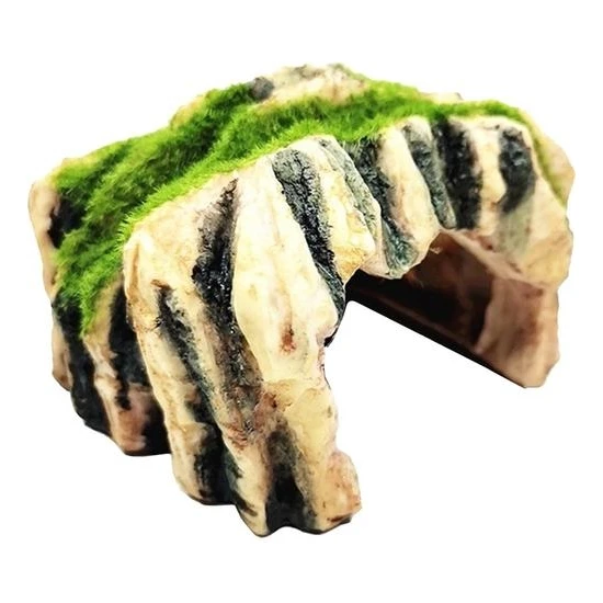 Bestone Yapay Yılan Sürüngen Akvaryum Dekorasyon Saklanma Mağarası - Yeşil (Yurt Dışından)