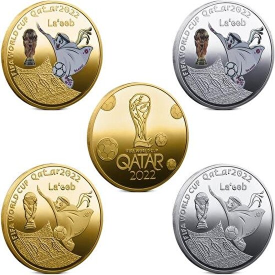 Bestone Katar Dünya Kupası Hatıra Paraları 5 Adet (Yurt Dışından)
