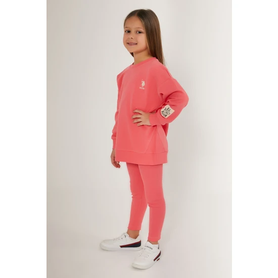 U.S. Polo Assn. Kız Çocuk Pembe Pijama Takım 50285861-VR041