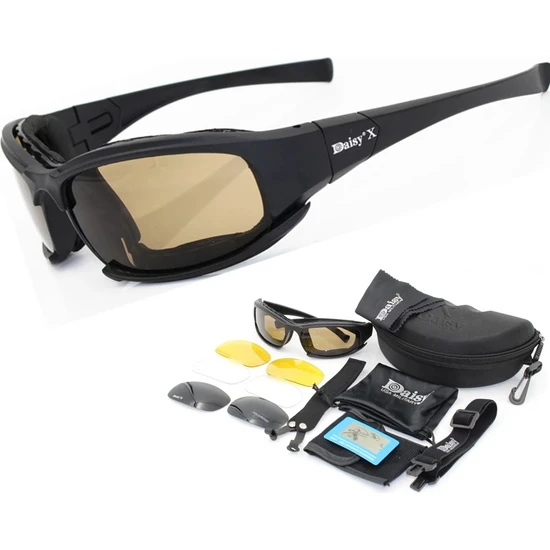 Creation Papatya X7 Ordu Fanı Taktik Gözlük Cs Atış Gözlükleri Polarize Motosiklet Gözlüğü Sürme Anti-Rüzgar ve Kum Etkisi (Yurt Dışından)