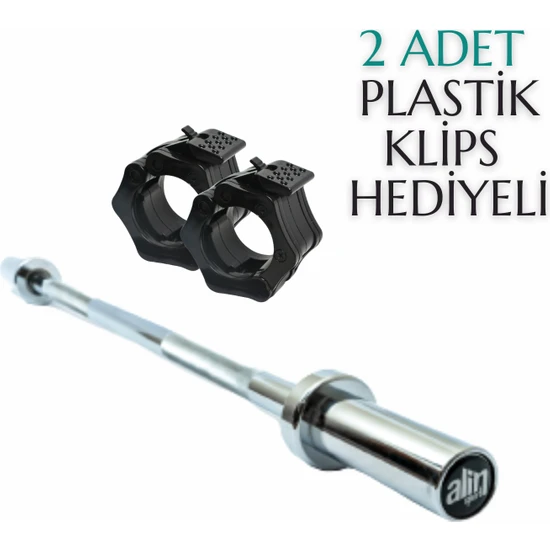 Alin Sport Profesyonel 218 cm Olimpik Bar ve Plastik Klips